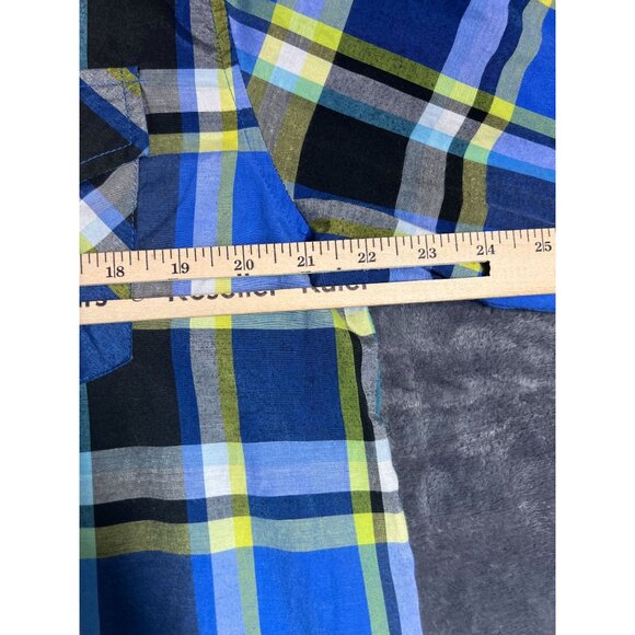 Pacific Blue Men's Large Plaid Button-Up Shirt Cotton/Polyester Blend - Picture 6 of 9